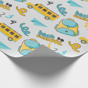 Cadeau Bus et sac à dos École papier d'enveloppement tran