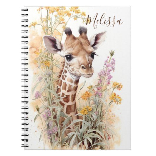 Cadeau cadeau Carnet à l'école Giraffe personnalis (Devant)