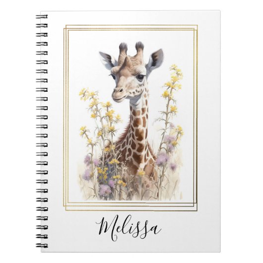 Cadeau cadeau Carnet à l'école Giraffe personnalis (Devant)
