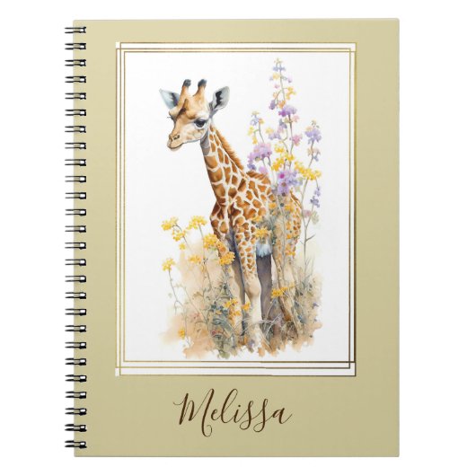 Cadeau cadeau Carnet à l'école Giraffe personnalis (Devant)