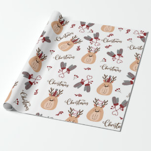 Cadeau Cadeaux de Noël Cadeaux de cerfs Papier d'envelopp