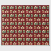 Cadeau Cadeaux de Noël rouges et verts Papier d'enveloppe (Plat)