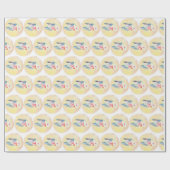 Cadeau Café et beignets Papier à envelopper jaune pâle (Plat)