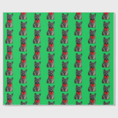 Cadeau Cairn Terrier dans un papier d'enveloppement de bo (Plat)