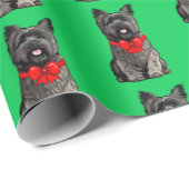 Cadeau Cairn Terrier dans un papier d'enveloppement de bo (Coin rond)