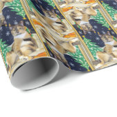 Cadeau Callie Muffin - Chat - Papier à envelopper de Noël (Coin rond)