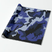 Cadeau Camo Bleu, Papier Enveloppant (Déroulé)
