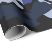 Cadeau Camo Bleu, Papier Enveloppant (Coin rond)