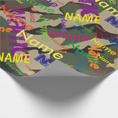 Cadeau Camo vert Ajouter un nom Papier d'enveloppement pe (Coin)