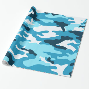 Cadeau Camouflage bleu Papier à envelopper