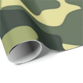 Cadeau Camouflage vert| Papier à envelopper (Coin rond)