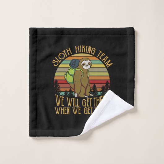 Cadeau Camper | Équipe Vintage de Randonnée Sloth (Gant de toilette)