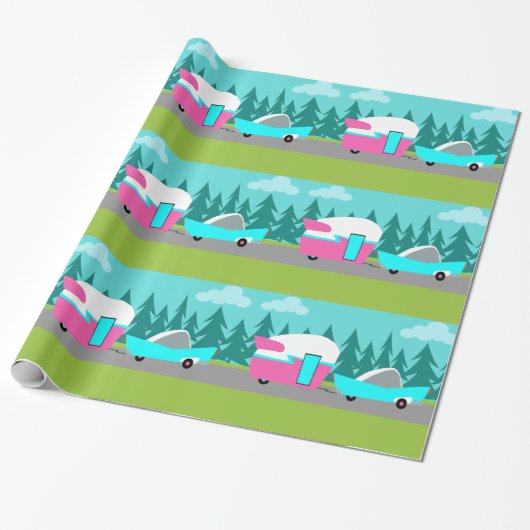 Cadeau Camper Rétro / Remorque et papier d'enrobage de vo (Déroulé)