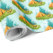 Cadeau Camping Camping Design Papier d'emballage (Coin rond)