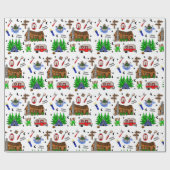 Cadeau Camping ou Midwest Theme Birthday Wrapper Papier (Plat)