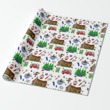 Camping ou Midwest Theme Birthday Wrapper Papier