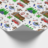 Cadeau Camping ou Midwest Theme Birthday Wrapper Papier (Coin)