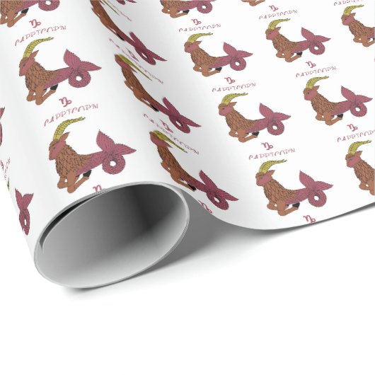 Cadeau Capricorne Papier à enveloppement (Coin rond)