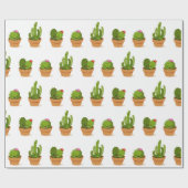 Cadeau Caractères Cactus adorables Enveloppement Papier (Plat)