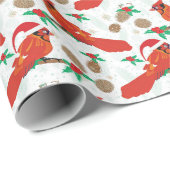 Cadeau Cardinal de Noël Papier d'emballage de vacances (Coin rond)