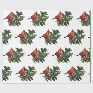 Cadeau Cardinal Holly Wrapper Papier