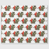 Cadeau Cardinal sur le papier d'enveloppement Holly (Plat)