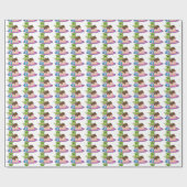 Cadeau Caricature de dragon d'anniversaire papier d'embal (Plat)