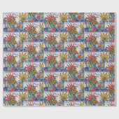 Cadeau Carrelage en dragon chinois papier d'enveloppement (Plat)