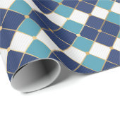 Cadeau Carrelage Hanoukka En Papier Bleu (Coin rond)