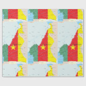 Cadeau Carte Du Papier D'Enveloppement Du Cameroun (Plat)