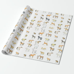 Cadeau Cartoon Horse Breeds enveloppant papier