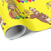 Cadeau Cavalier occidental de Taureau et papier (Coin rond)