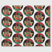 Cadeau cercle Happy Kwanzaa papier d'emballage (Plat)