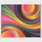 Cadeau cercle tourbillonner papier d'emballage abstrait (Plat)