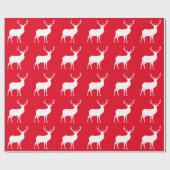Cadeau Cerfs communs blancs sur le papier d'emballage (Plat)
