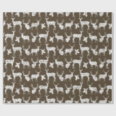 Cadeau Cerfs communs rustiques blancs sur le papier (Plat)