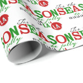 Cadeau C'est la saison Fa La La Wrapping Papier (Coin rond)