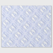 Cadeau C'est Un Garçon Bleu Empreintes Papier Enveloppant (Plat)