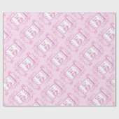 Cadeau C'est une fille, empreintes roses, papier à envelo (Plat)