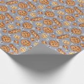 Cadeau Challah - Papier à enveloppement bleu (Coin)