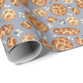 Cadeau Challah - Papier à enveloppement bleu (Coin rond)