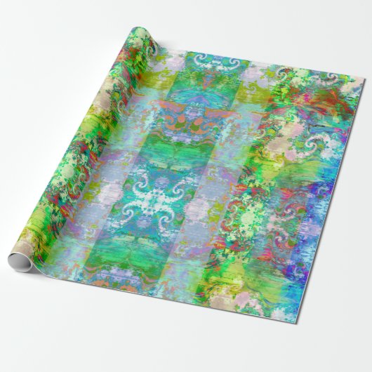 Cadeau Champ De Papier À Enveloppement Vert (Déroulé)