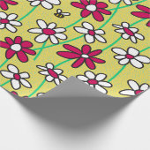 Cadeau Champ de papier d'enveloppement de marguerites (Coin)