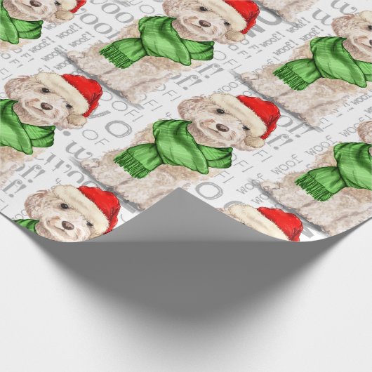 Cadeau Champagne Cockapoo Noël Vacances Papier d'envelopp (Coin)