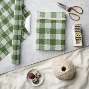 Cadeau Chasseur Vert En vichy Papier à envelopper