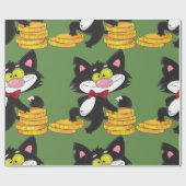 Cadeau Chat Avec Papier D'Emballage D'Argent (Plat)