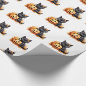 Cadeau Chat d'Halloween et papier d'enveloppement Citroui (Coin)