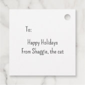 Cadeau Chat mignon dans un chapeau de Noël Étiquettes cad (Dos)