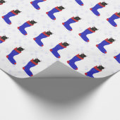 Cadeau Chat Noël Stocker Snowflakes Wrapping Papier (Coin)
