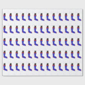 Cadeau Chat Noël Stocker Snowflakes Wrapping Papier (Plat)